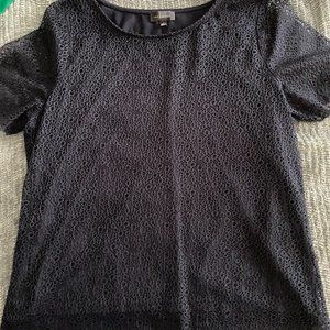 Navy AND white lace top